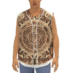Tribal Maya Calendar Print Sleeveless Baseball Jersey