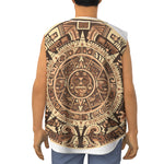 Tribal Maya Calendar Print Sleeveless Baseball Jersey