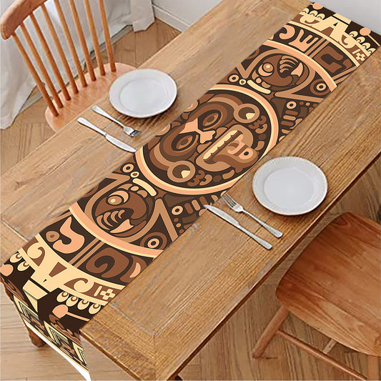 Tribal Maya Calendar Print Table Runner