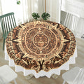 Tribal Maya Calendar Print Waterproof Round Tablecloth