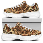 Tribal Maya Calendar Print White Chunky Shoes