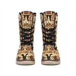 Tribal Maya Calendar Print Winter Boots