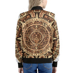 Tribal Maya Calendar Print Women's Bomber Jacket