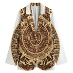 Tribal Maya Calendar Print Women's Cotton Blazer