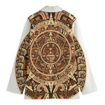Tribal Maya Calendar Print Women's Cotton Blazer