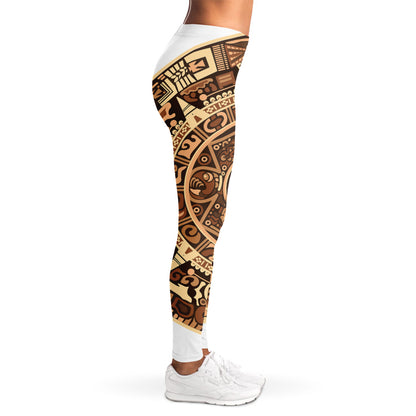 Tribal Maya Calendar Print Women's Leggings
