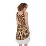 Tribal Maya Calendar Print Women's Sleeveless Dress