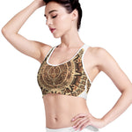 Tribal Maya Calendar Print Women's Sports Bra