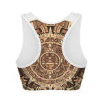 Tribal Maya Calendar Print Women's Sports Bra