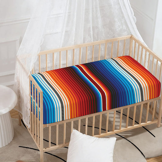 Tribal Mexican Blanket Pattern Print Baby Crib Sheet