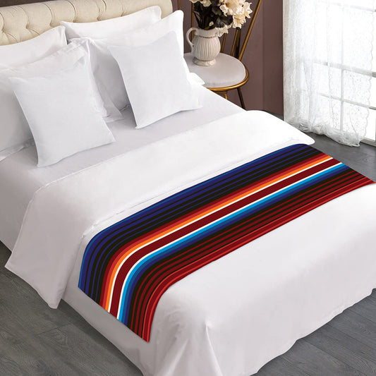 Tribal Mexican Blanket Pattern Print Bed Runner