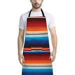 Tribal Mexican Blanket Pattern Print Bib Apron With Pocket