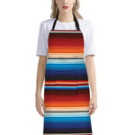 Tribal Mexican Blanket Pattern Print Bib Apron With Pocket