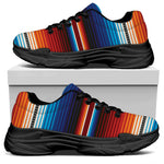 Tribal Mexican Blanket Pattern Print Black Chunky Shoes