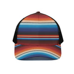 Tribal Mexican Blanket Pattern Print Black Mesh Trucker Cap