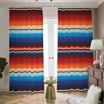 Tribal Mexican Blanket Pattern Print Blackout Pencil Pleat Curtains