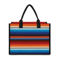 Tribal Mexican Blanket Pattern Print Canvas Tote Bag