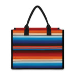 Tribal Mexican Blanket Pattern Print Canvas Tote Bag