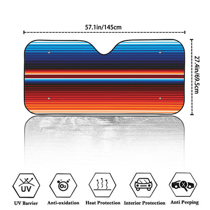 Tribal Mexican Blanket Pattern Print Car Windshield Sun Shade