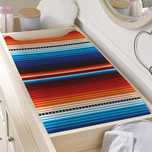 Tribal Mexican Blanket Pattern Print Changing Pad Cover