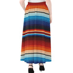 Tribal Mexican Blanket Pattern Print Chiffon Maxi Skirt