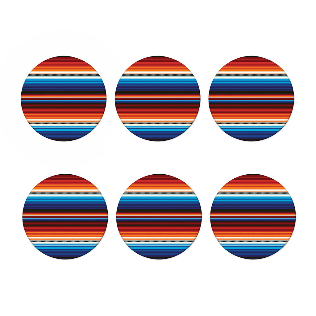 Tribal Mexican Blanket Pattern Print Coaster Set