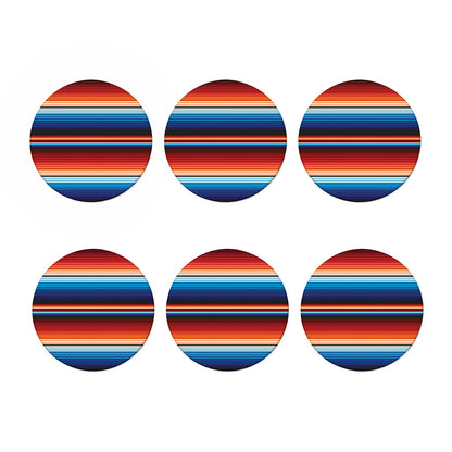 Tribal Mexican Blanket Pattern Print Coaster Set