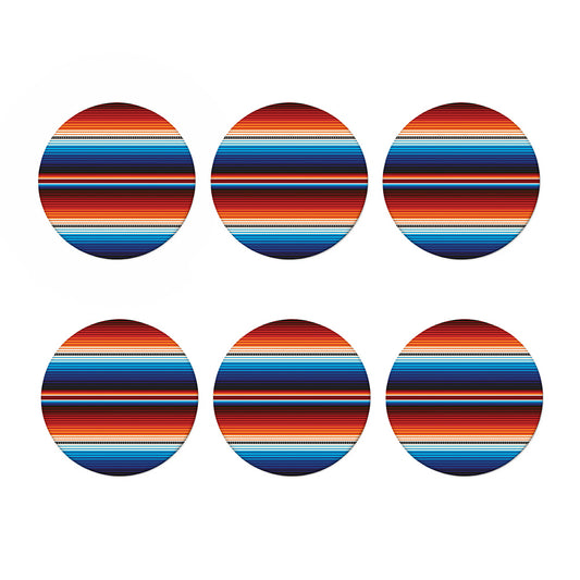 Tribal Mexican Blanket Pattern Print Coaster Set
