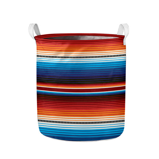 Tribal Mexican Blanket Pattern Print Collapsible Laundry Basket