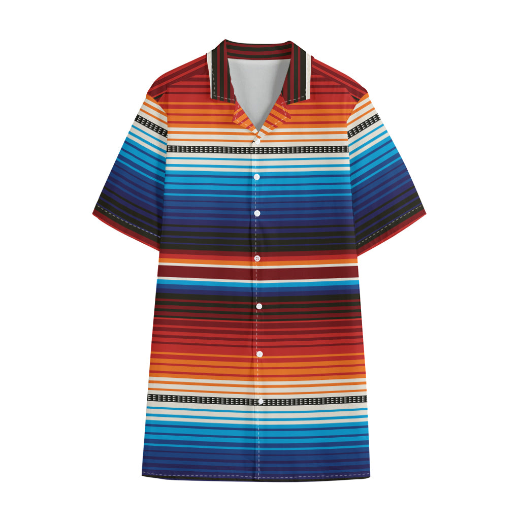 Tribal Mexican Blanket Pattern Print Cotton Hawaiian Shirt