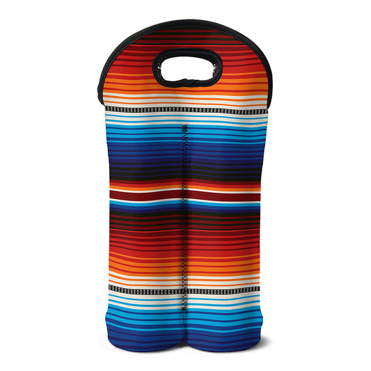 Tribal Mexican Blanket Pattern Print Double Neoprene Wine Tote