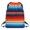 Tribal Mexican Blanket Pattern Print Drawstring Backpack