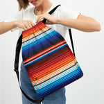 Tribal Mexican Blanket Pattern Print Drawstring Backpack