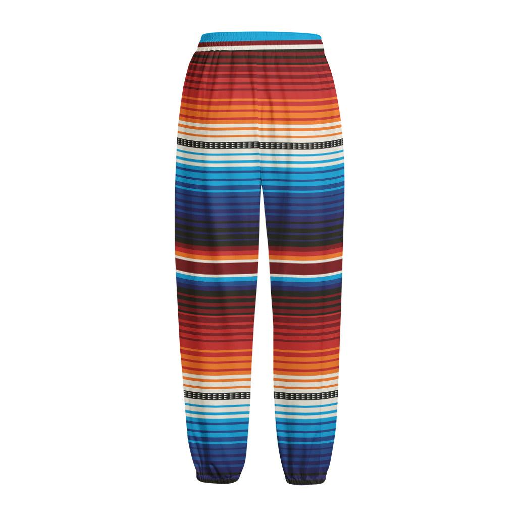 Tribal Mexican Blanket Pattern Print Fleece Lined Knit Pants