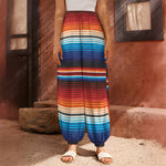 Tribal Mexican Blanket Pattern Print Harem Pants