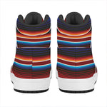Tribal Mexican Blanket Pattern Print High Top Leather Sneakers