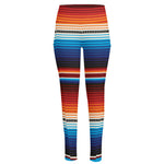 Tribal Mexican Blanket Pattern Print High-Waisted Pocket Leggings