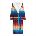 Tribal Mexican Blanket Pattern Print Hooded Bathrobe