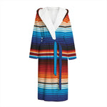 Tribal Mexican Blanket Pattern Print Hooded Bathrobe