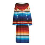 Tribal Mexican Blanket Pattern Print Hooded Bathrobe