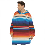 Tribal Mexican Blanket Pattern Print Hoodie Blanket