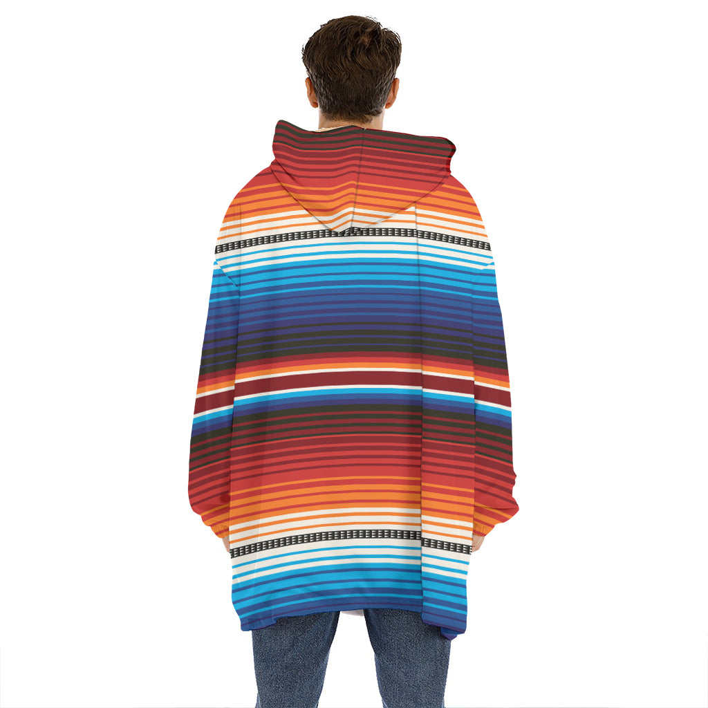 Tribal Mexican Blanket Pattern Print Hoodie Blanket