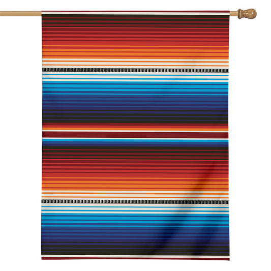 Tribal Mexican Blanket Pattern Print House Flag