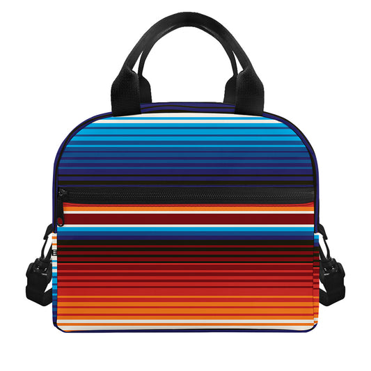 Tribal Mexican Blanket Pattern Print Insulated Lunch Bag