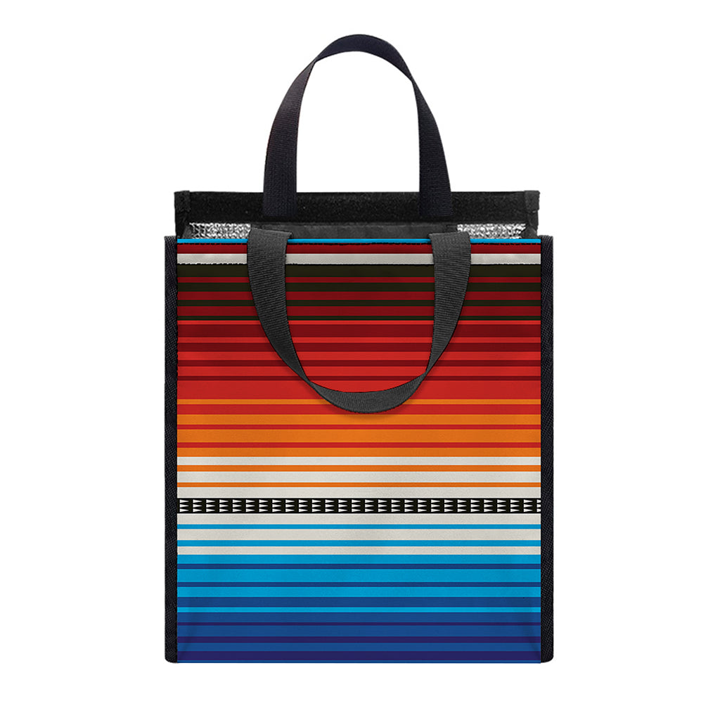 Tribal Mexican Blanket Pattern Print Insulated Lunch Tote