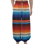 Tribal Mexican Blanket Pattern Print Lantern Pants
