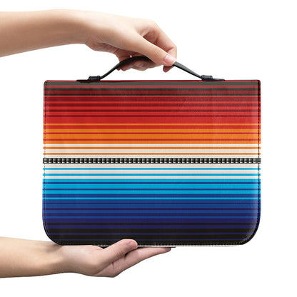 Tribal Mexican Blanket Pattern Print Leather Bible Cover