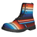 Tribal Mexican Blanket Pattern Print Lace-Up Boots