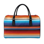 Tribal Mexican Blanket Pattern Print Leather Duffle Bag