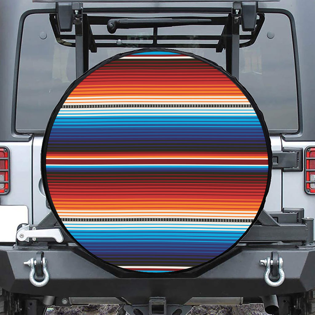Tribal Mexican Blanket Pattern Print Leather Spare Tire Cover